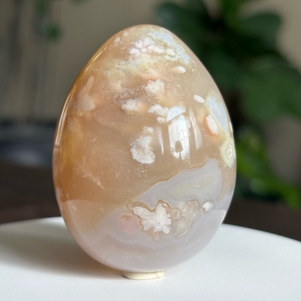Flower Agate Crystal Egg Carving - Polished - Picture 9 of 17